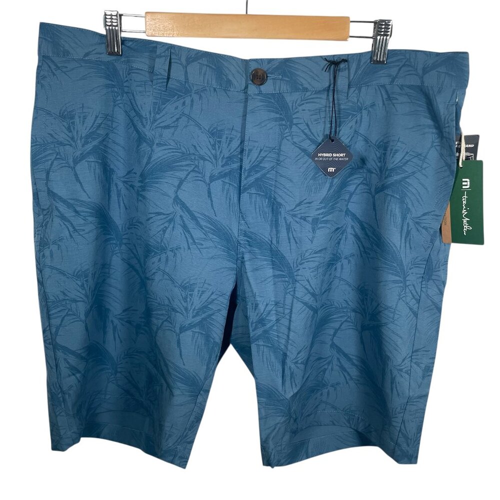 Travis Mathew Jungle Oasis Hybrid Shorts Mens 40 Blue  10" Inseam Golf New NWT